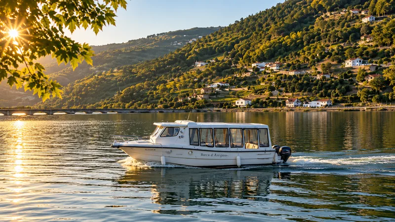 Barca d’Aregos no Douro — imagem melhorada digitalmente